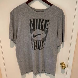 Nike T--shirt, athletic cut.  Large, grey & black